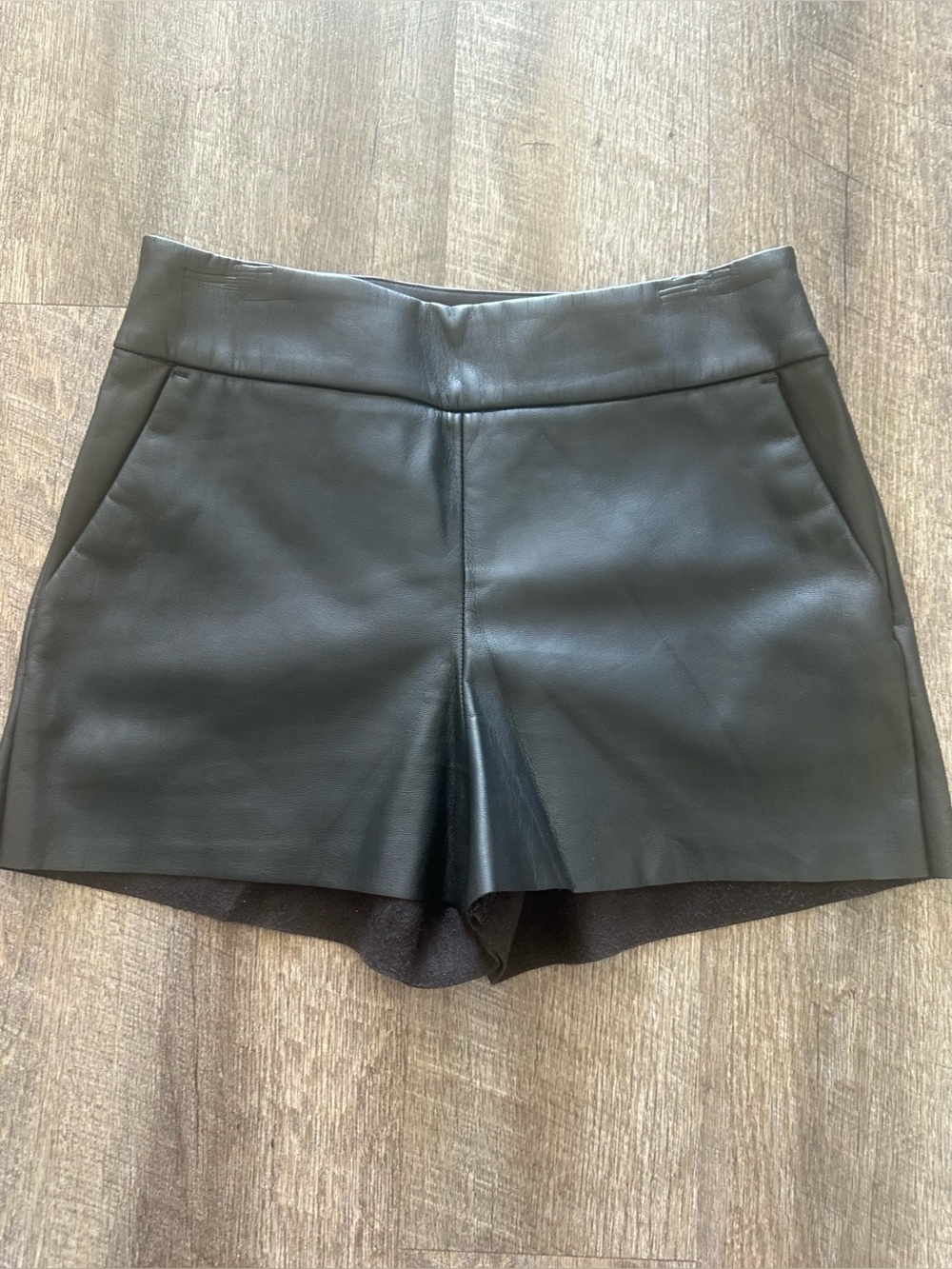 Express Black Faux Leather High-Waist Shorts Size 4